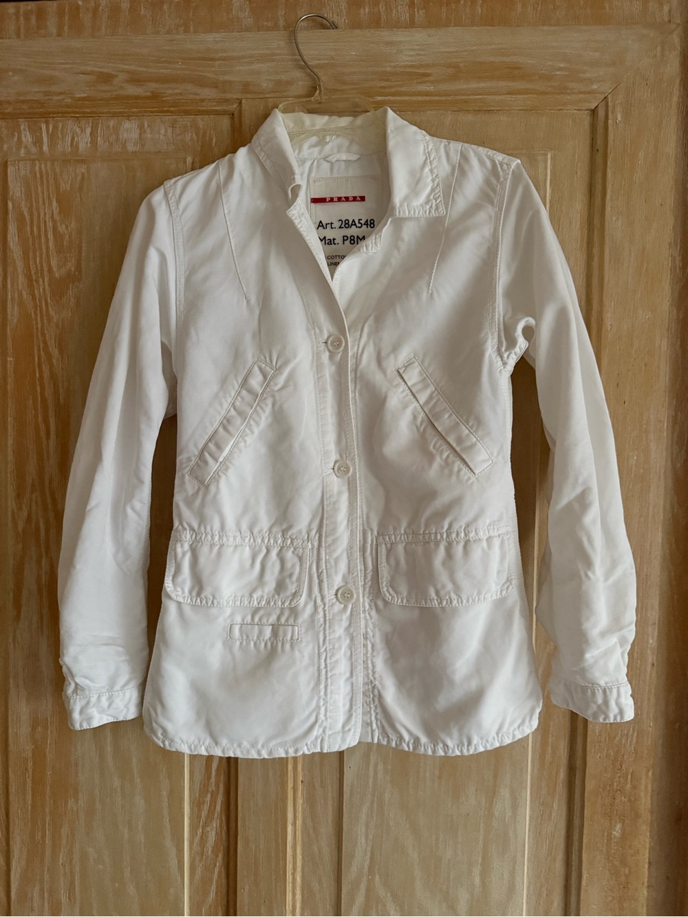 Prada White Linen Cotton Jacket